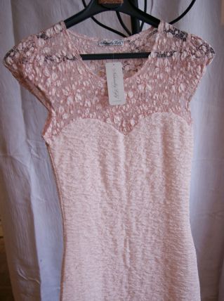 Robe moulante rose pâle 36