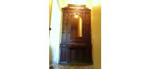 Porte manteau miroir, tablette à tiroir et porte parapluies