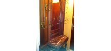 Porte manteau miroir, tablette à tiroir et porte parapluies