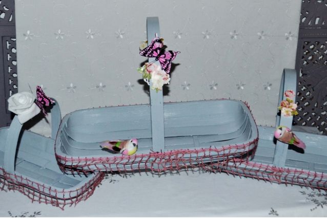 lot de 3 corbeilles en bambou style shabby