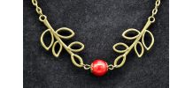 COLLIER BRANCHES ET PERLE NACREE
