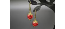 BOUCLES D'OREILLES PERLE EN VERRE CRAQUELE