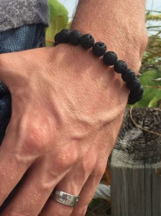 Bracelet Pierre De Lave Naturelle 