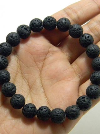 Bracelet Pierre De Lave Naturelle 