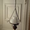 Suspension globe en verre blanc