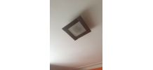 plafonnier en acier gris et verre 