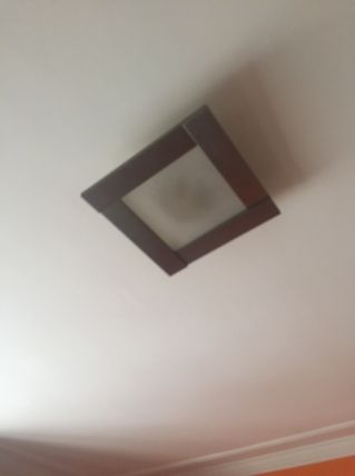 plafonnier en acier gris et verre 