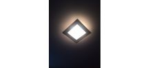 plafonnier en acier gris et verre 