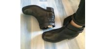 Bottines en cuir noir 