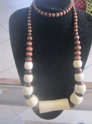 GROS COLLIER OS ET BOIS 