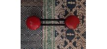 Patère 2 places vintage rouge