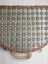panier osier picnic vert