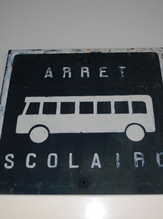 Panneau arret scolaire vintage