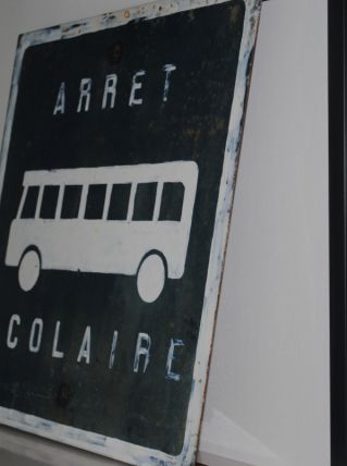 Panneau arret scolaire vintage