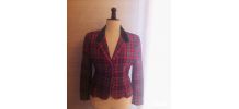 Blazer en Tartan ceintré Vintage