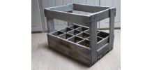 casier à bouteilles vintage en bois