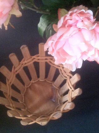 2 Cache Pot en Bambou &amp; Rotin Vintage