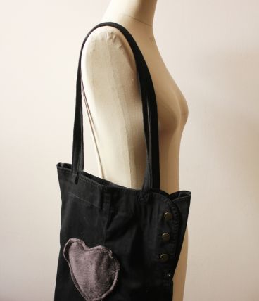 Tote bag noir Upcyclé