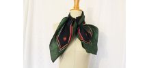Foulard carré italien vert et bleu