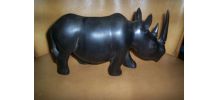 SCULPTURE RHINOCEROS EN BOIS 