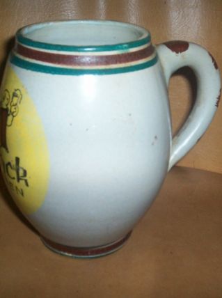 ANCIENNE GROSSE CHOPE CERAMIQUE BIERE MUNK SIGNEE P.E.R. 