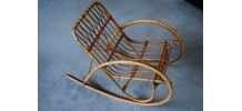 Rocking chair enfant vintage en rotin