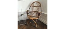 Fauteuil rotin vintage