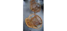 paire de Fauteuils en rotin vintage