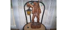 SCULPTURE EN BOIS ETEIGNEUR DE REVERBERE 46 CM DE HAUTE