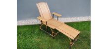 Chaise longue en rotin vintage