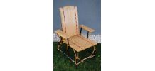 Chaise longue en rotin vintage