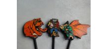 Marionnettes de theatre en bois vintage