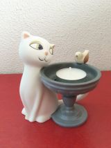 Porte bougie à réchaud, chat à la fontaine., marque Partylite