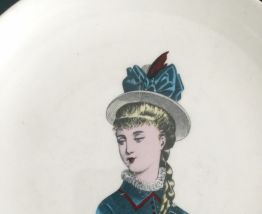 Série de 6 assiettes à dessert Gien Petit Courrier des Dames 50