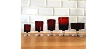Série complète de 6 verres Suede vintage Luminarc 70