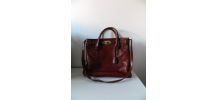 Sac à main "fourre-tout" en cuir vintage 70's