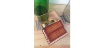 Boîte à cigarettes années 50 miroir rose cuivre
