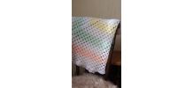 Plaid au crochet vintage en laine pastel