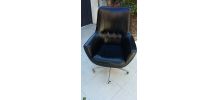Pur fauteuil vintage années 50/60 SKAÏ noire