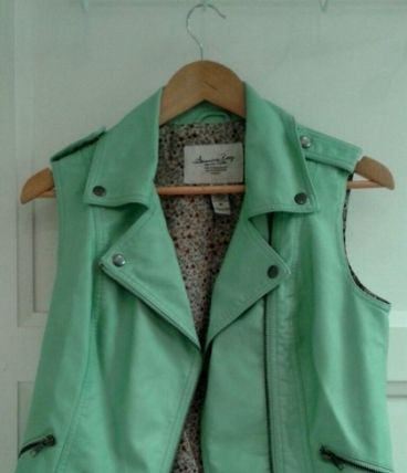 Veste simili cuir vert anis American Rag