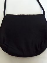 Pochette de soirée noire à porter en bandoulière ou à l'épaule, vintage