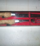 COFFRET CHASSE COUTEAU ET FOURCHETTE A GIGOT MANCHE PATTES DE BICHES 