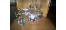 LOT BISTROT PICHET + VERRE + SEAU GLACONS PUBS 