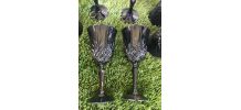 Verres a vin cristal d'arques noir style baroque