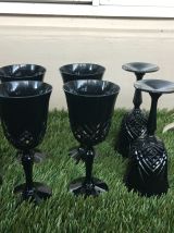 Verres a vin cristal d'arques noir style baroque