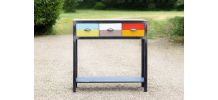 console acier bois style industriel