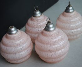 Globes pour suspension rose moucheté vintage