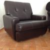 Fauteuil vintage en Skaï marron