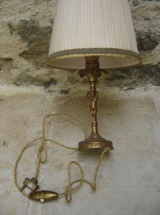 ancienne lampe dorée vintage 