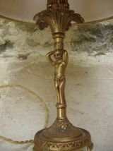 ancienne lampe dorée vintage 